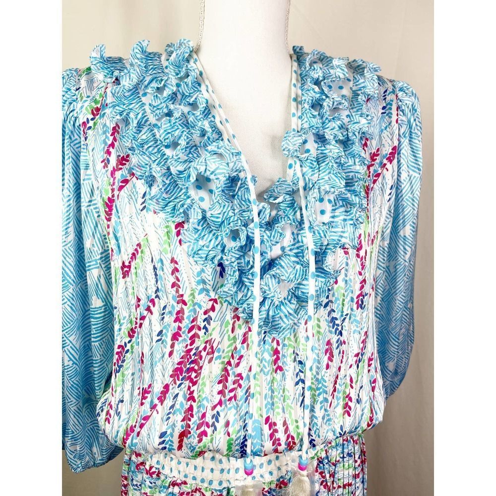 Vintage NWOT Diane Freis Multi Color 1980's Floral Boho One Size Dress - Picture 3 of 12